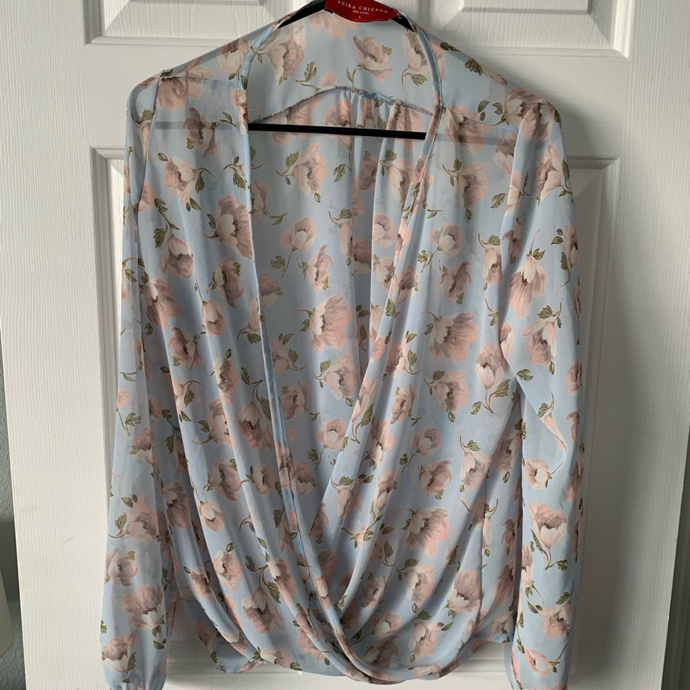 Akira | Open Front Floral Blouse